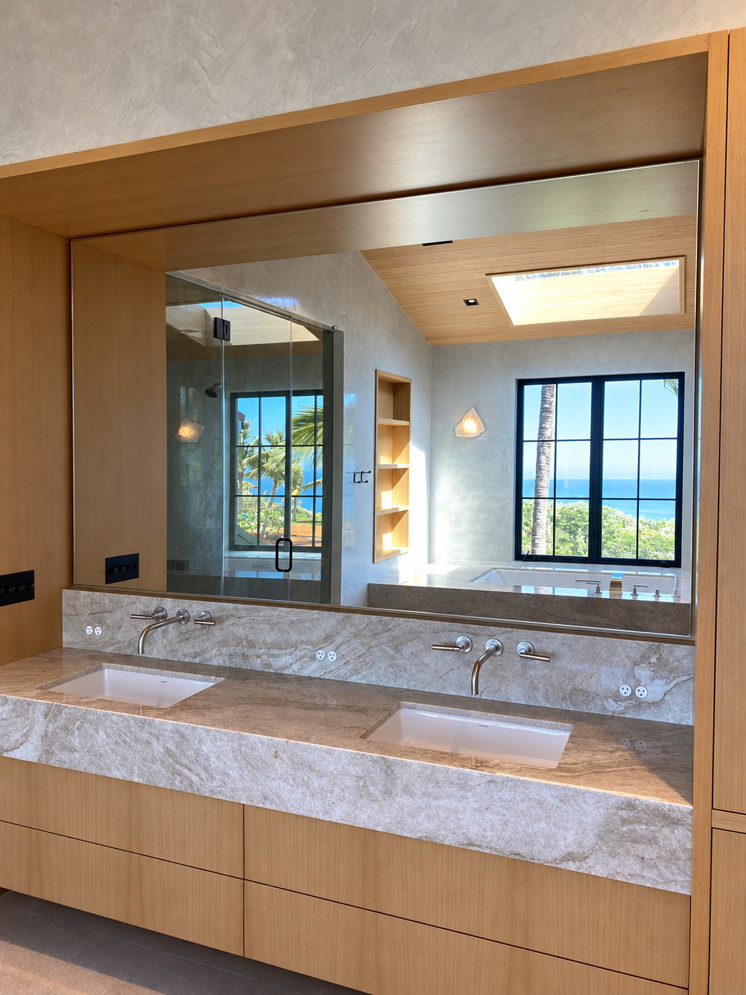 Custom vanity mirror install Kauai